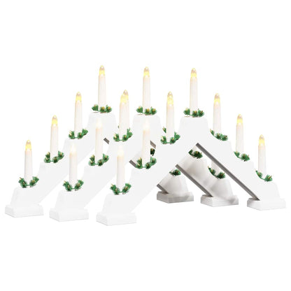 Christmas Candle Bridge 3 pcs White 39.5 x 5 x 29 cm