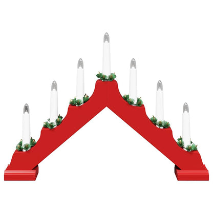 Christmas Candle Bridge Red 39.5 x 5 x 29 cm Solid Pine Wood