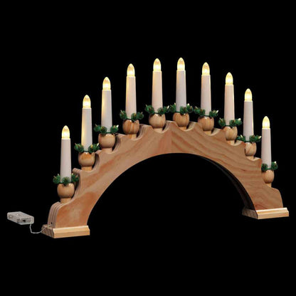 Christmas Candle Arch with 10 LED Candles Brown 47 x 5 x 29 cm