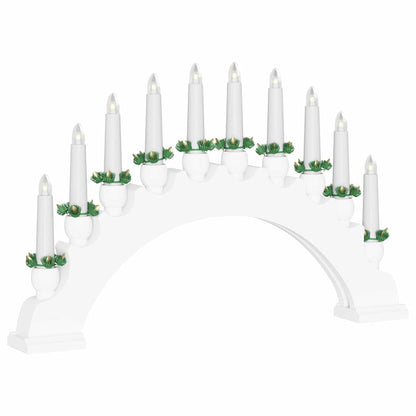 Christmas Candle Arch with 10 LED Candles White 47 x 5 x 29 cm