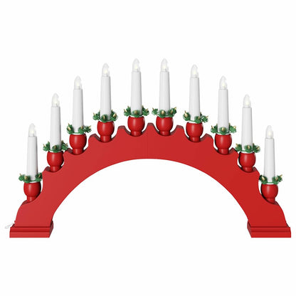 Christmas Candle Arch with 10 LED Candles 3 pcs Red
