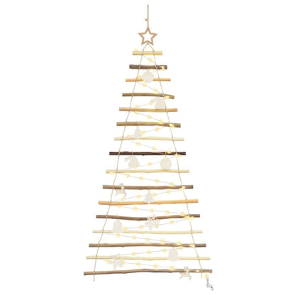 Christmas Tree with 50 LEDs Natural 120 cm Solid Ash wood