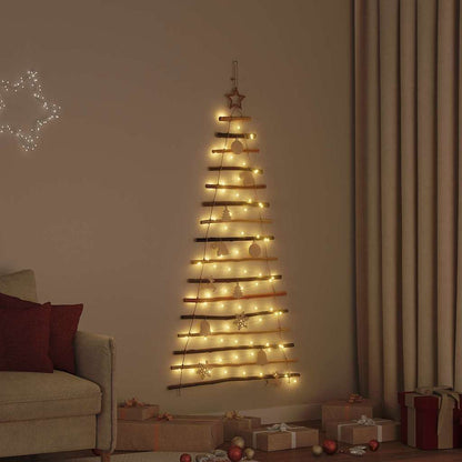 Christmas Tree with 80 LEDs Natural 150 cm Solid Ash wood