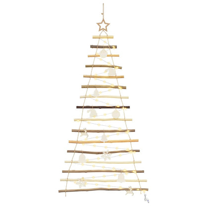 Christmas Tree with 80 LEDs Natural 150 cm Solid Ash wood