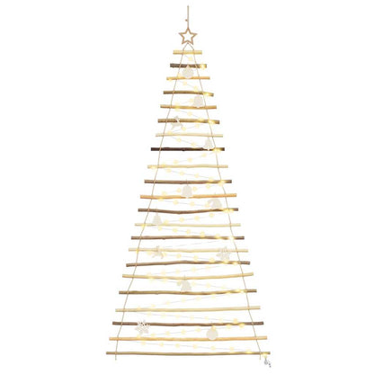 Christmas Tree with 130 LEDs Natural 210 cm Solid Ash wood