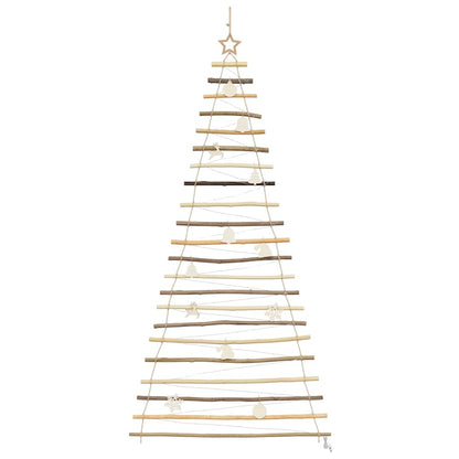 Christmas Tree with 130 LEDs Natural 210 cm Solid Ash wood