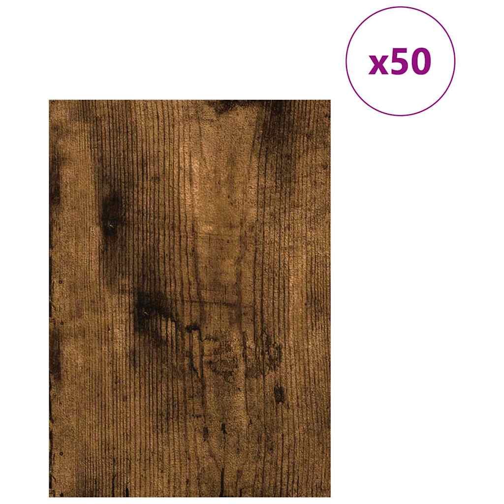 Decor Panels 50 pcs Smoked oak 21 x 30 x 0.3 cm Engineered wood