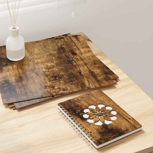 Decor Panels 12 pcs Smoked oak 30 x 30 x 0.3 cm Engineered wood