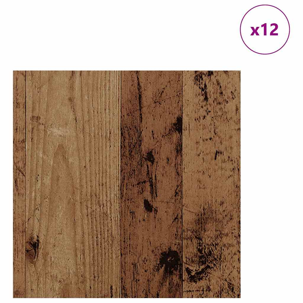 Decor Panels 12 pcs Old wood 30 x 30 x 0.3 cm Engineered wood