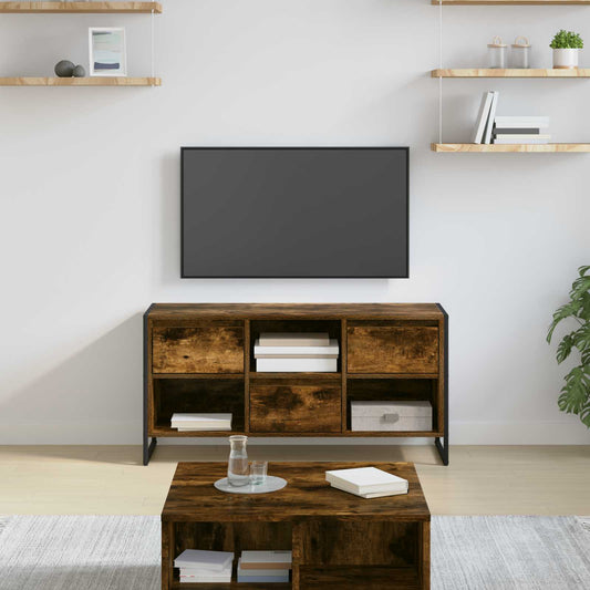 TV Cabinet Smoke Oak 100 x 36 x 49.5 cm Engineered Wood