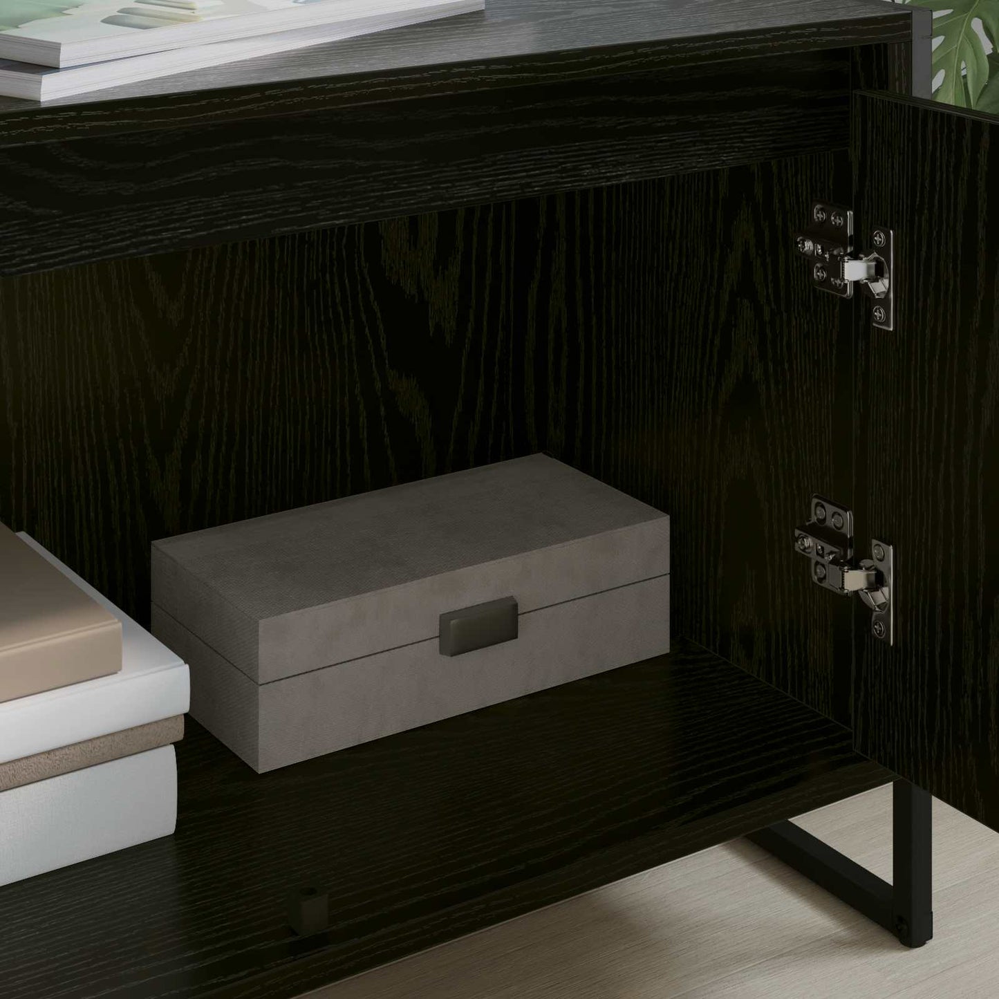 TV Cabinet Black Oak 140 x 36 x 49.5 cm Engineered Wood