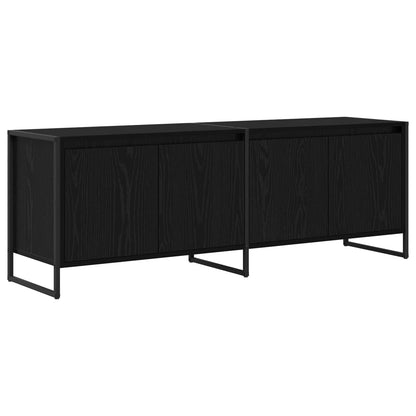 TV Cabinet Black Oak 140 x 36 x 49.5 cm Engineered Wood
