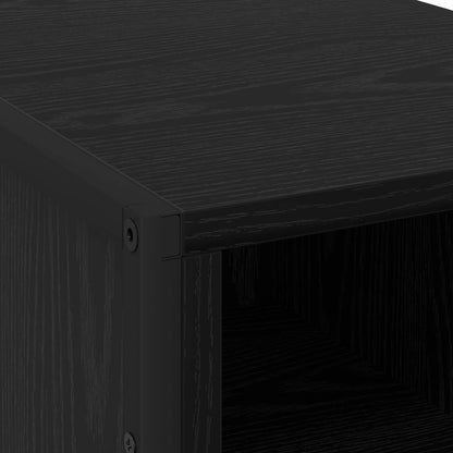 Bedside Table Black Oak 39.5 x 30 x 50 cm Engineered Wood