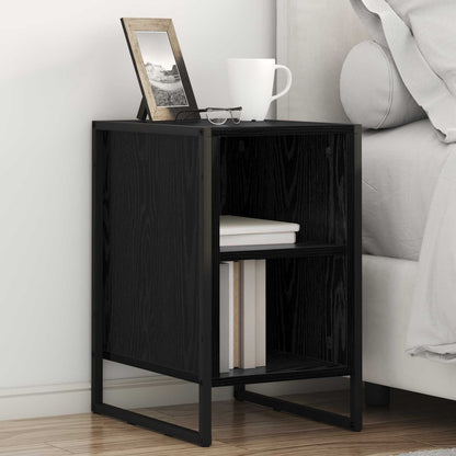 Bedside Table Black Oak 39.5 x 30 x 50 cm Engineered Wood