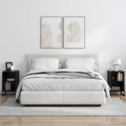 Bedside Table Black Oak 39.5 x 30 x 50 cm Engineered Wood