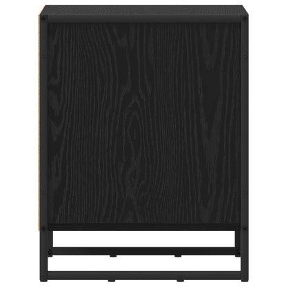 Bedside Table Black Oak 39.5 x 30 x 50 cm Engineered Wood