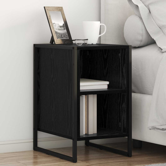 Bedside Table 2 pcs Black Oak 39.5 x 30 x 50 cm Engineered Wood