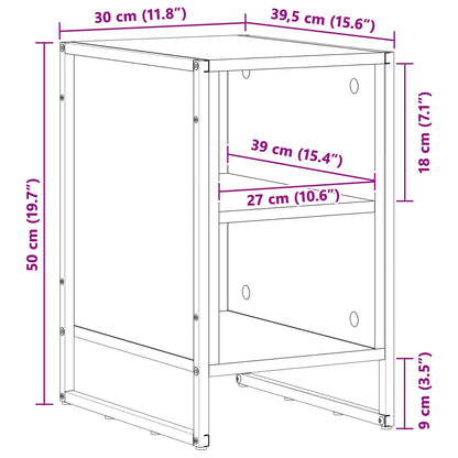 Bedside Table Old Wood 39.5 x 30 x 50 cm Engineered Wood