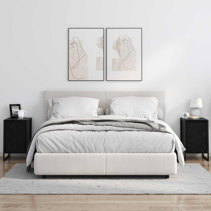 Bedside Table Black Oak 39.5 x 30 x 50 cm Engineered Wood