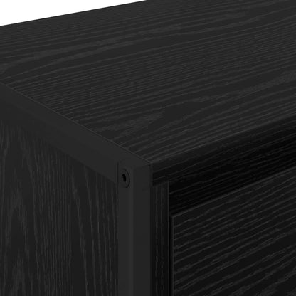 Bedside Table 2 pcs Black Oak 39.5 x 30 x 50 cm Engineered Wood