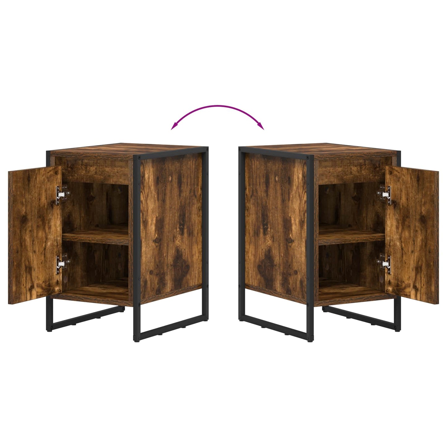 Bedside Table Smoke Oak 39.5 x 30 x 50 cm Engineered Wood