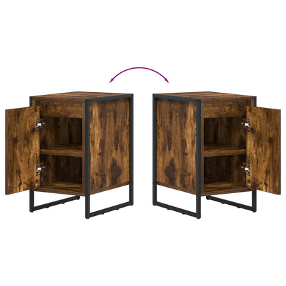 Bedside Table Smoke Oak 39.5 x 30 x 50 cm Engineered Wood