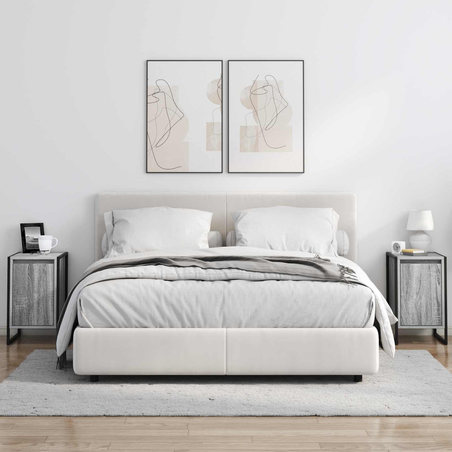 Bedside Table 2 pcs Grey Sonoma 39.5 x 30 x 50 cm