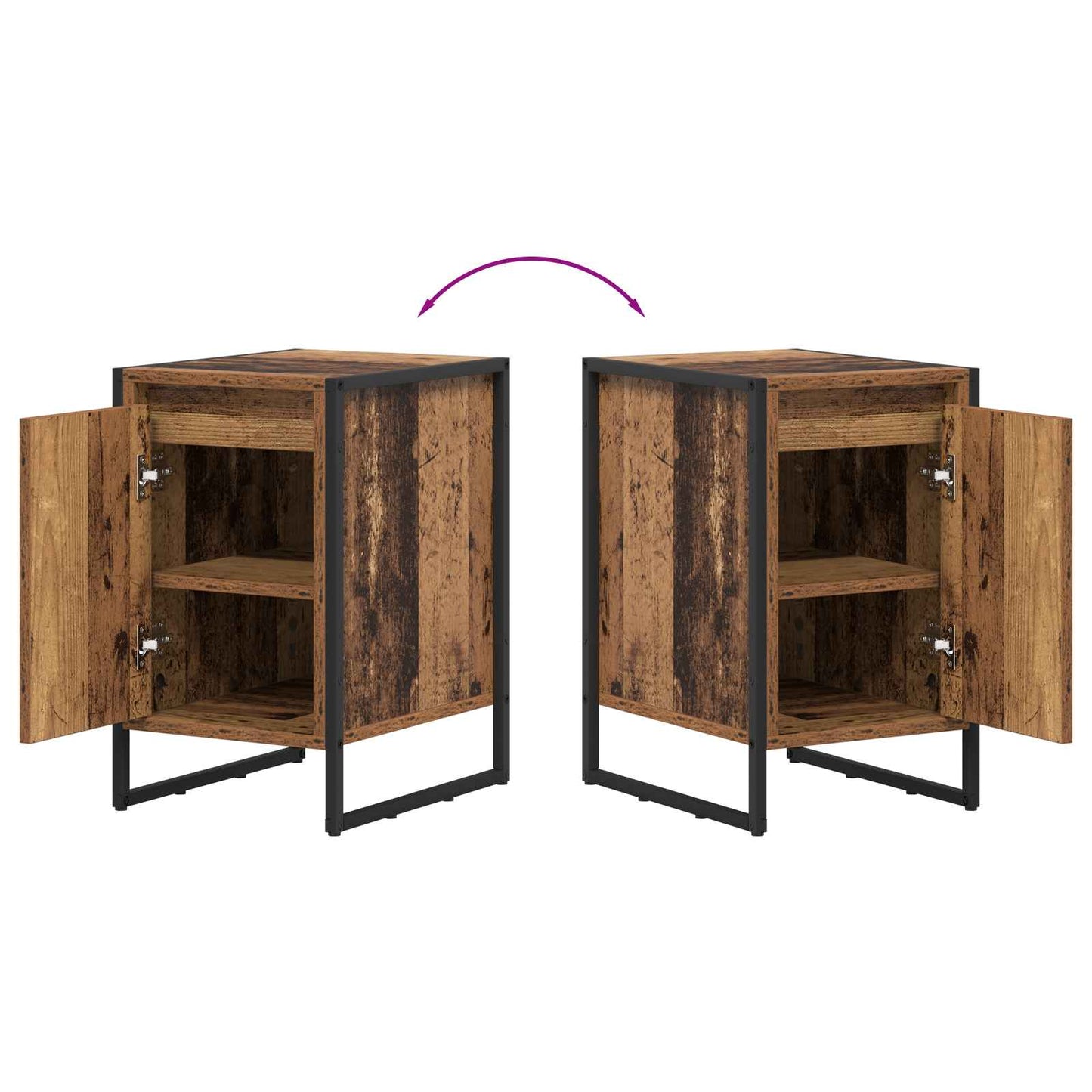 Bedside Table Old Wood 39.5 x 30 x 50 cm Engineered Wood