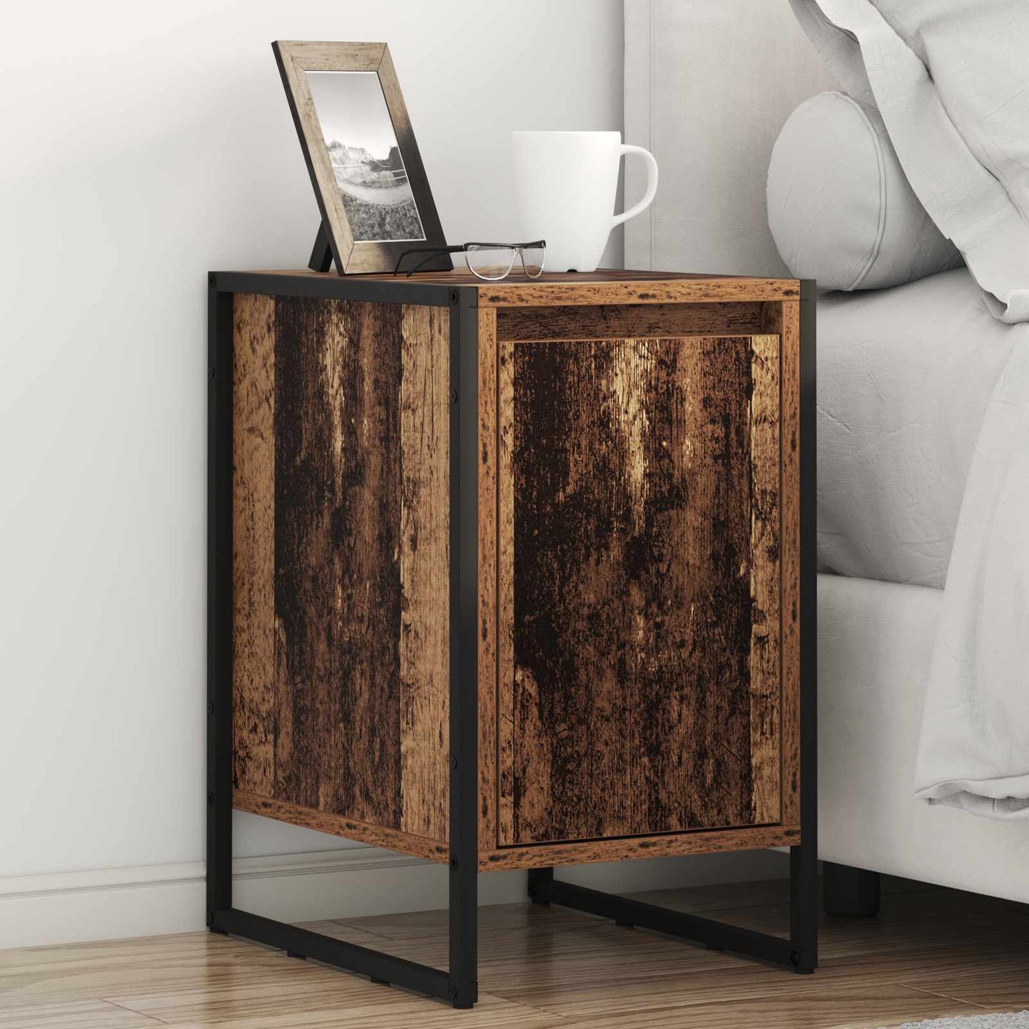 Bedside Table 2 pcs Old Wood 39.5 x 30 x 50 cm Engineered Wood