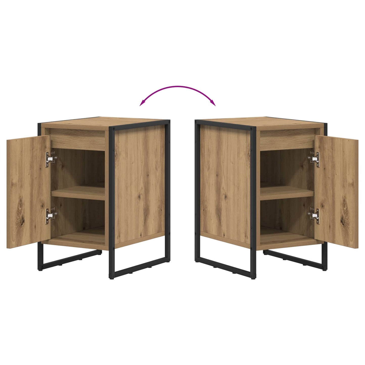 Bedside Table Artisian Oak 39.5 x 30 x 50 cm Engineered Wood