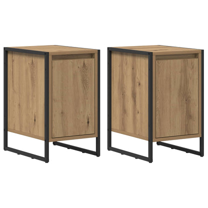 Bedside Table 2 pcs Artisian Oak 39.5 x 30 x 50 cm