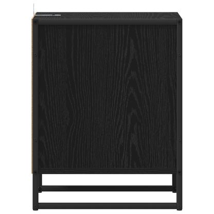 Bedside Table Black Oak 39.5 x 30 x 50 cm Engineered Wood