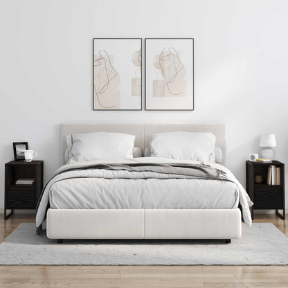 Bedside Table 2 pcs Black Oak 39.5 x 30 x 50 cm Engineered Wood