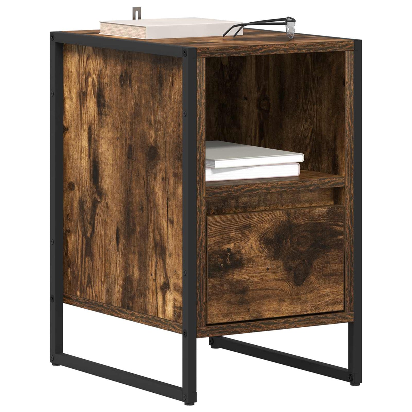 Bedside Table Smoke Oak 39.5 x 30 x 50 cm Engineered Wood