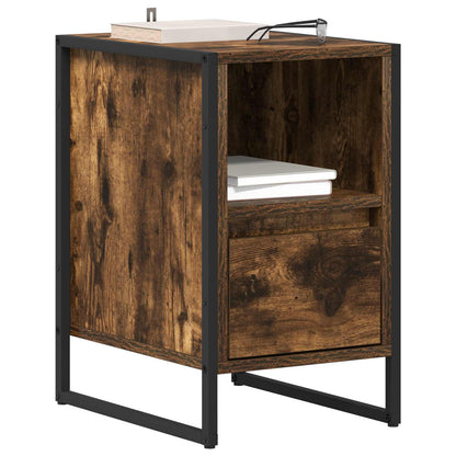 Bedside Table Smoke Oak 39.5 x 30 x 50 cm Engineered Wood