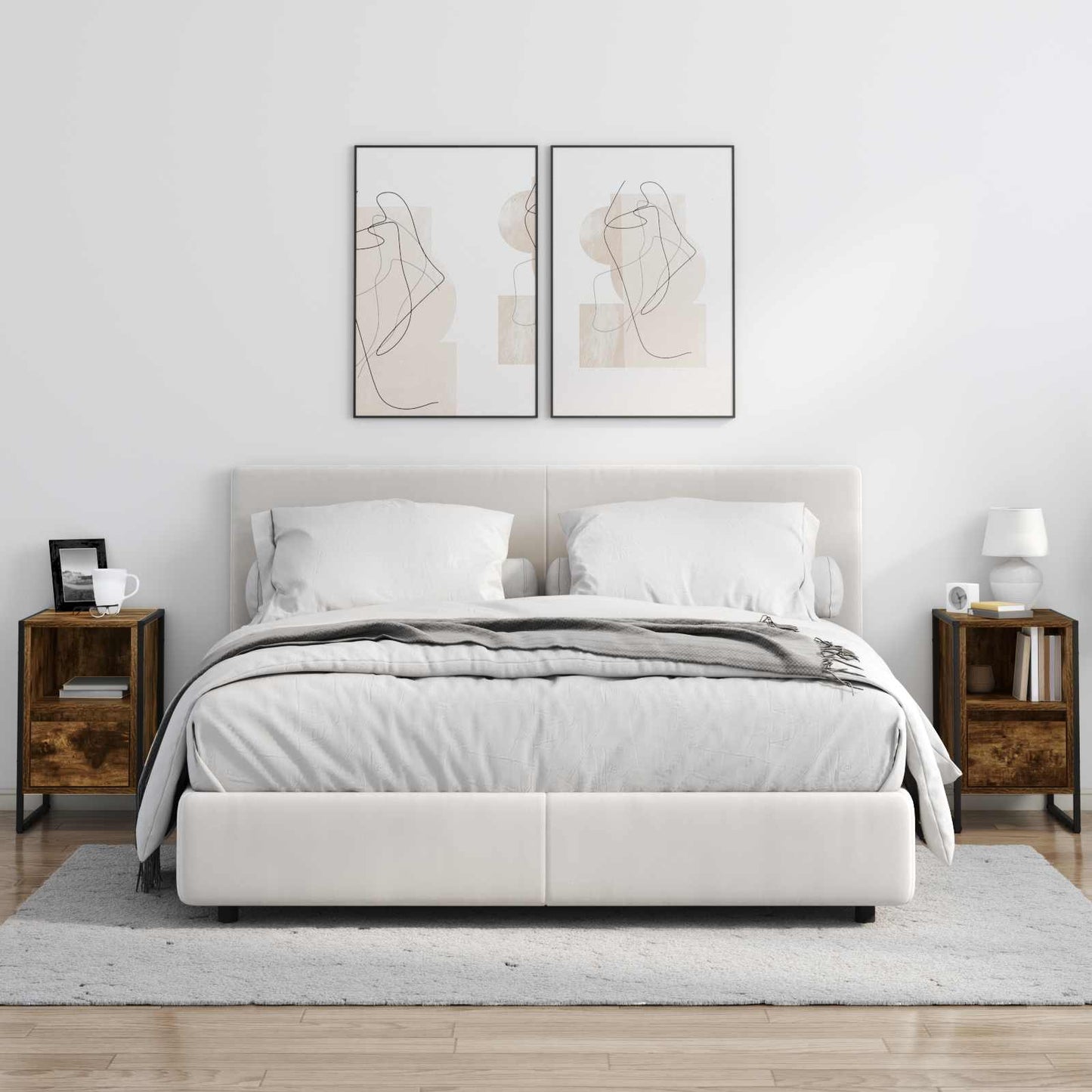 Bedside Table 2 pcs Smoke Oak 39.5 x 30 x 50 cm Engineered Wood