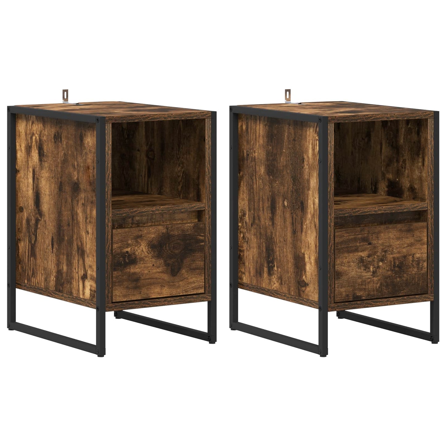 Bedside Table 2 pcs Smoke Oak 39.5 x 30 x 50 cm Engineered Wood