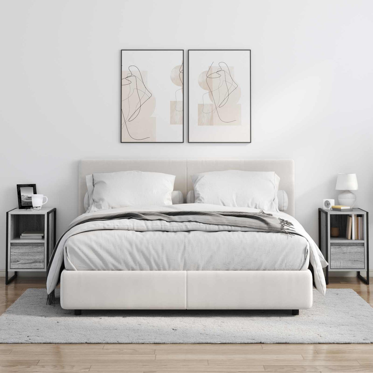 Bedside Table Grey Sonoma 39.5 x 30 x 50 cm Engineered Wood