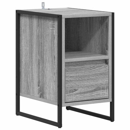 Bedside Table with Drawer 2 pcs Grey Sonoma 39.5 x 30 x 50 cm