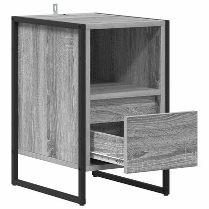 Bedside Table with Drawer 2 pcs Grey Sonoma 39.5 x 30 x 50 cm