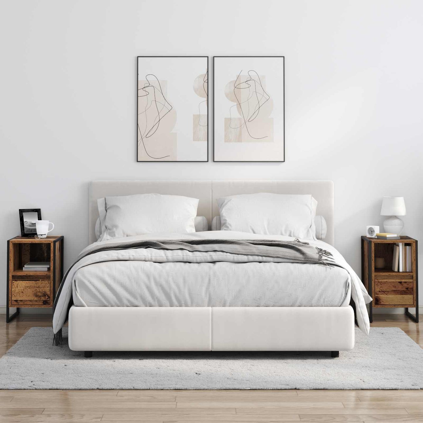 Bedside Table 2 pcs Old Wood 39.5 x 30 x 50 cm Engineered Wood