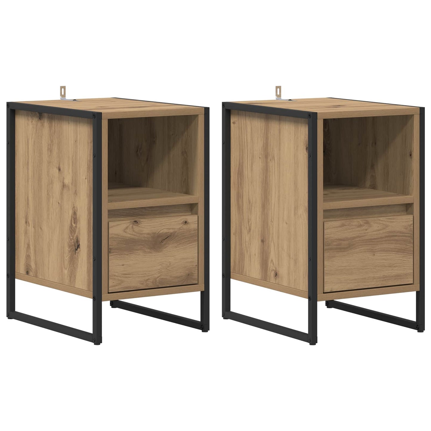 Bedside Table with Drawer 2 pcs Artisian Oak 39.5 x 30 x 50 cm