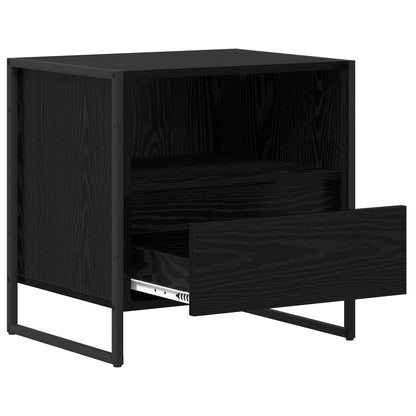 Bedside Table Black Oak 50 x 39.5 x 50 cm Engineered Wood