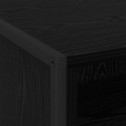 Bedside Table 2 pcs Black Oak 50 x 39.5 x 50 cm Engineered Wood