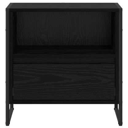 Bedside Table 2 pcs Black Oak 50 x 39.5 x 50 cm Engineered Wood