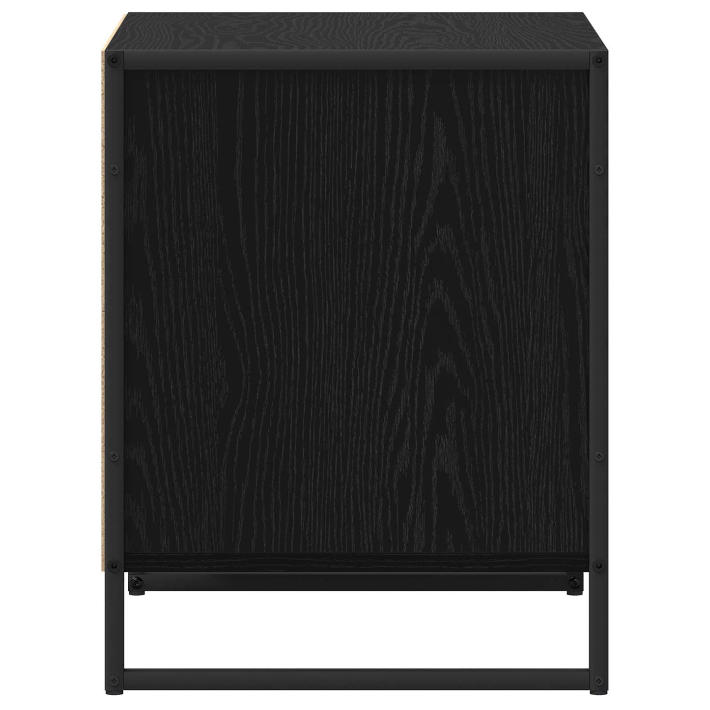 Bedside Table 2 pcs Black Oak 50 x 39.5 x 50 cm Engineered Wood