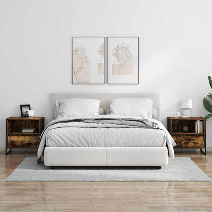 Bedside Table Smoke Oak 50 x 39.5 x 50 cm Engineered Wood