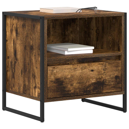 Bedside Table Smoke Oak 50 x 39.5 x 50 cm Engineered Wood