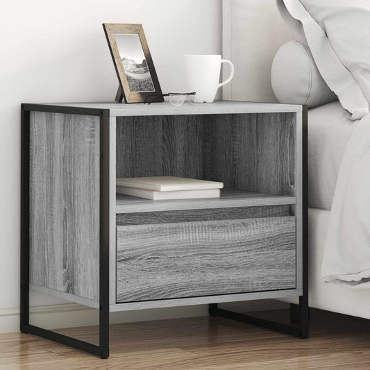 Bedside Table Grey Sonoma 50 x 39.5 x 50 cm Engineered Wood