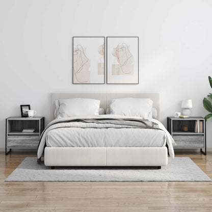 Bedside Table with Drawer 2 pcs Grey Sonoma 50 x 39.5 x 50 cm